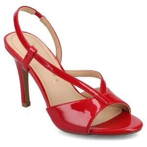Journee Collection Red Patent Slingback Heels